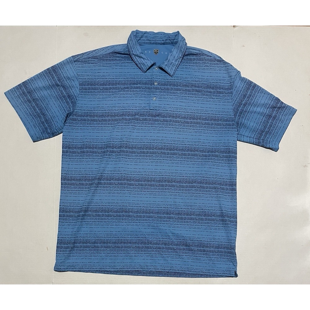 Vintage Nike Golf polo shirt Performance Blue Stripe Y2K Size XL Taiwan